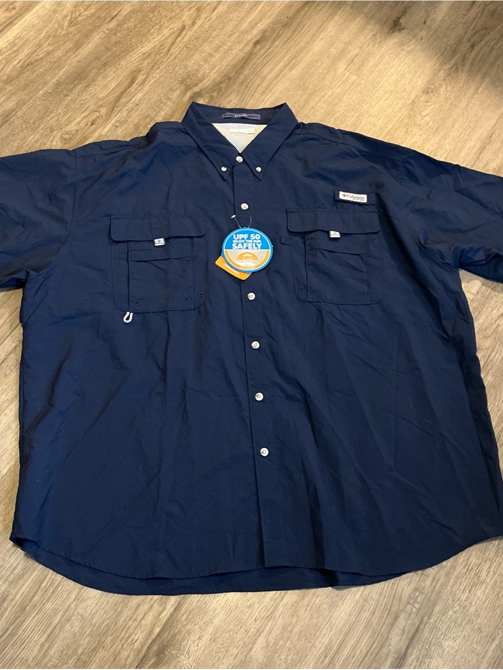 Columbia Men’s Navy Button-Down Fishing Shirt